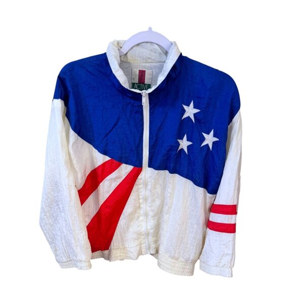 Active Exposure Other - Vintage 1990s Active Exposure Patriotic Windbreaker Jacket Size 1P